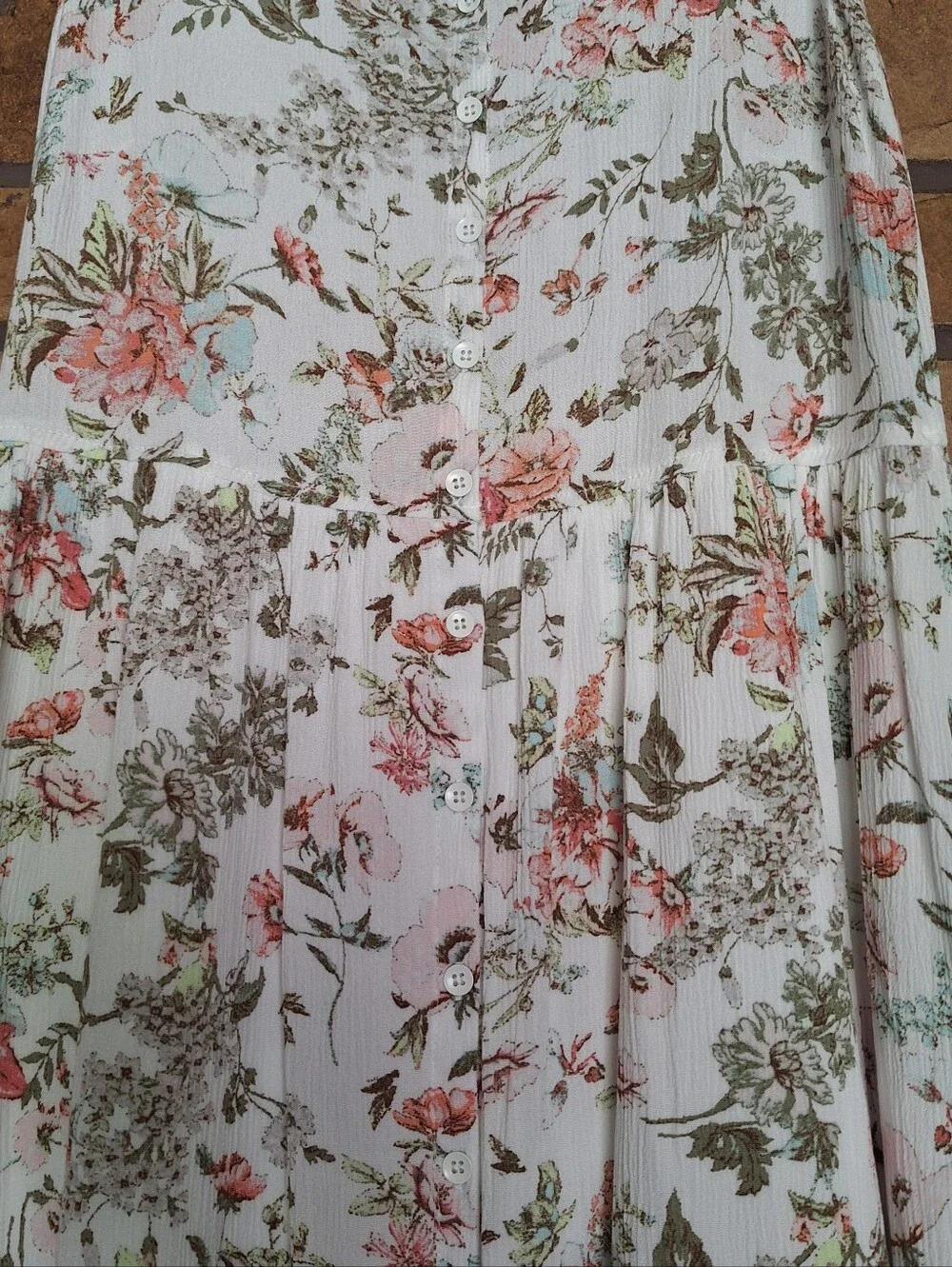 Frye Button-Front Floral Midi Dress Small - Picture 6 of 11